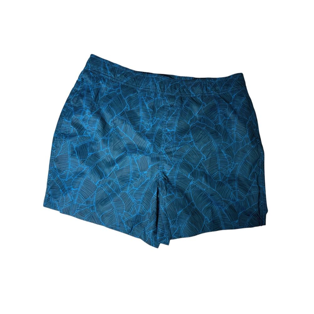 Mack Weldon swim trunks blue palm leaf lined XXL